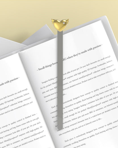 marque page coeur aile dore metalmorphose
