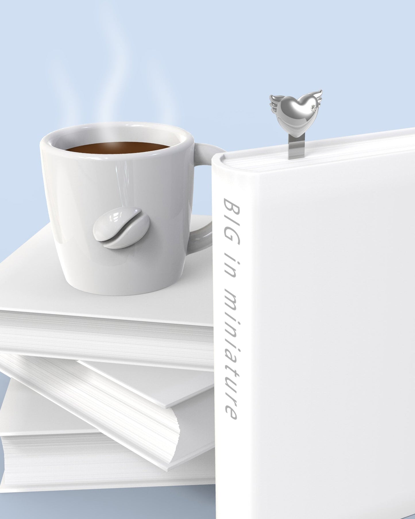 marque page coeur aile argent metalmorphose