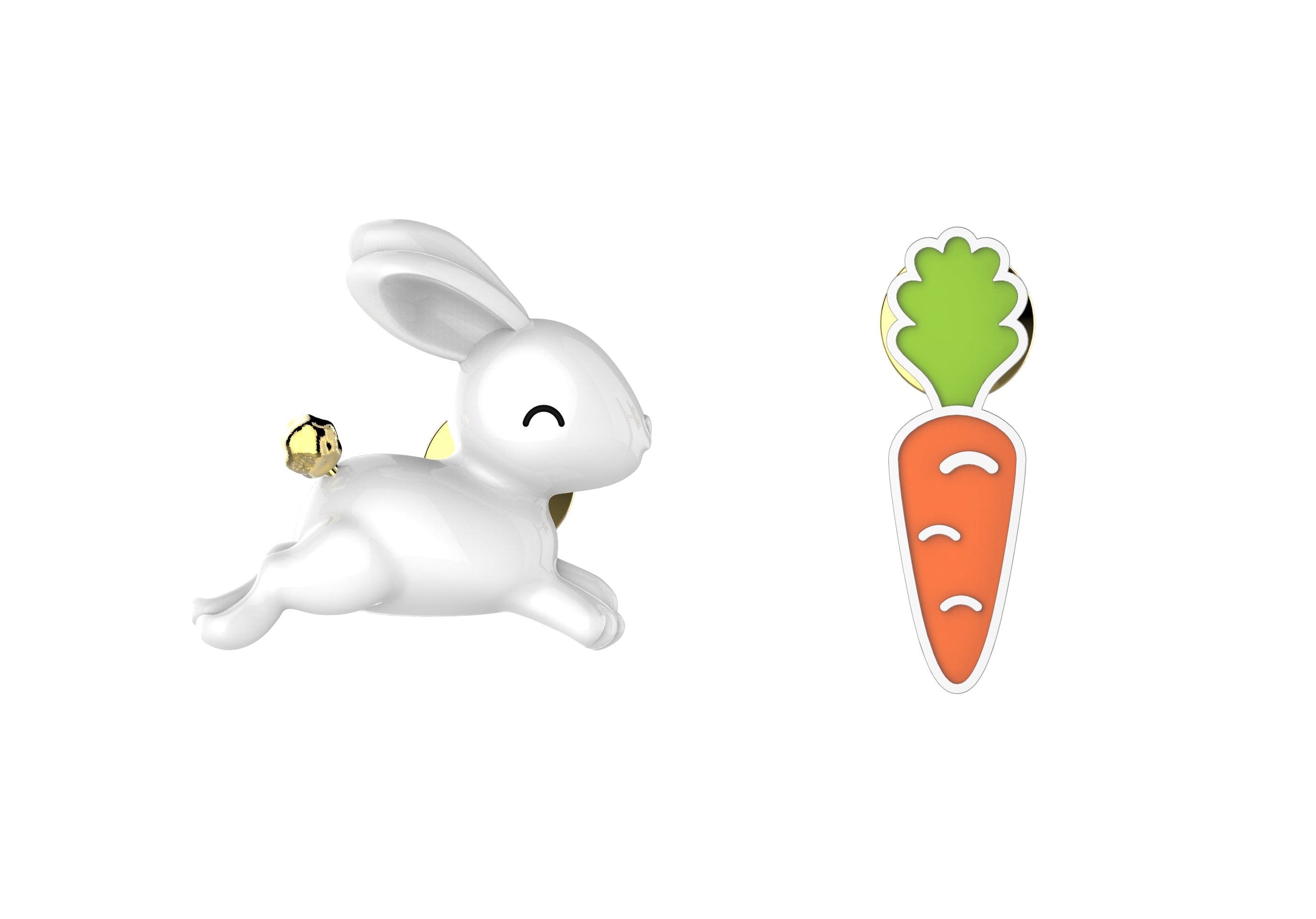 Oggetto regalo di design – Pins Lapin et Carotte Meta[l]morphose | Boutique d'objets cadeaux designs 