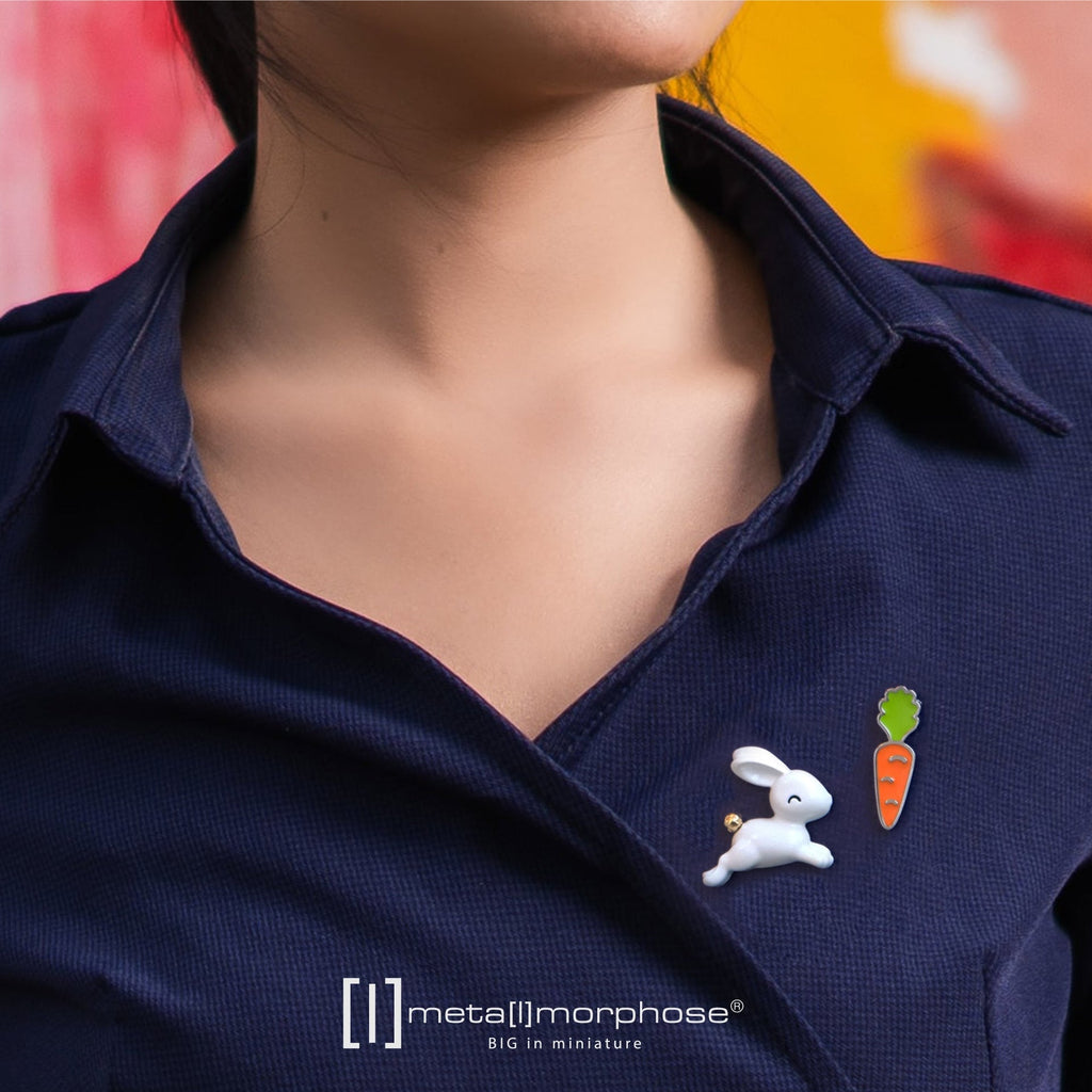 Rabbit and Carrot Pin