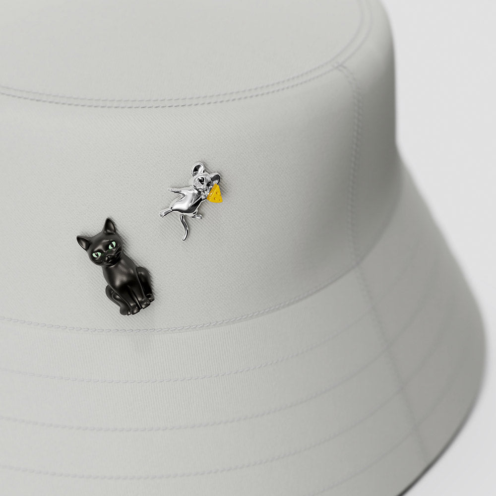 Pin's Chat et Souris Meta[l]morphose – vue complémentaire