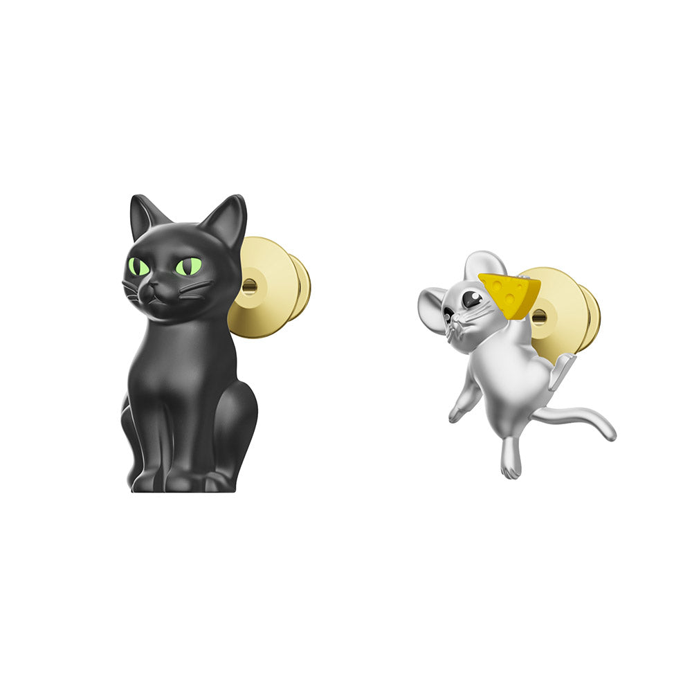 Pin's Chat et Souris Meta[l]morphose – détail produit