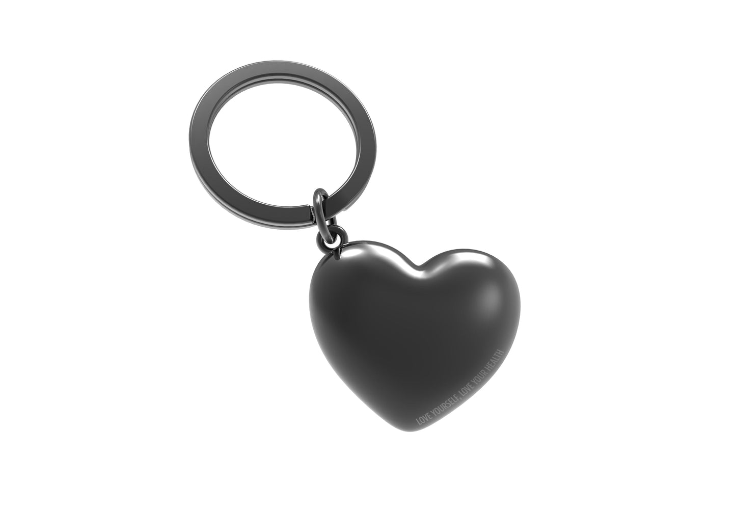 porte cles coeur noir antibacterien metalmorphose