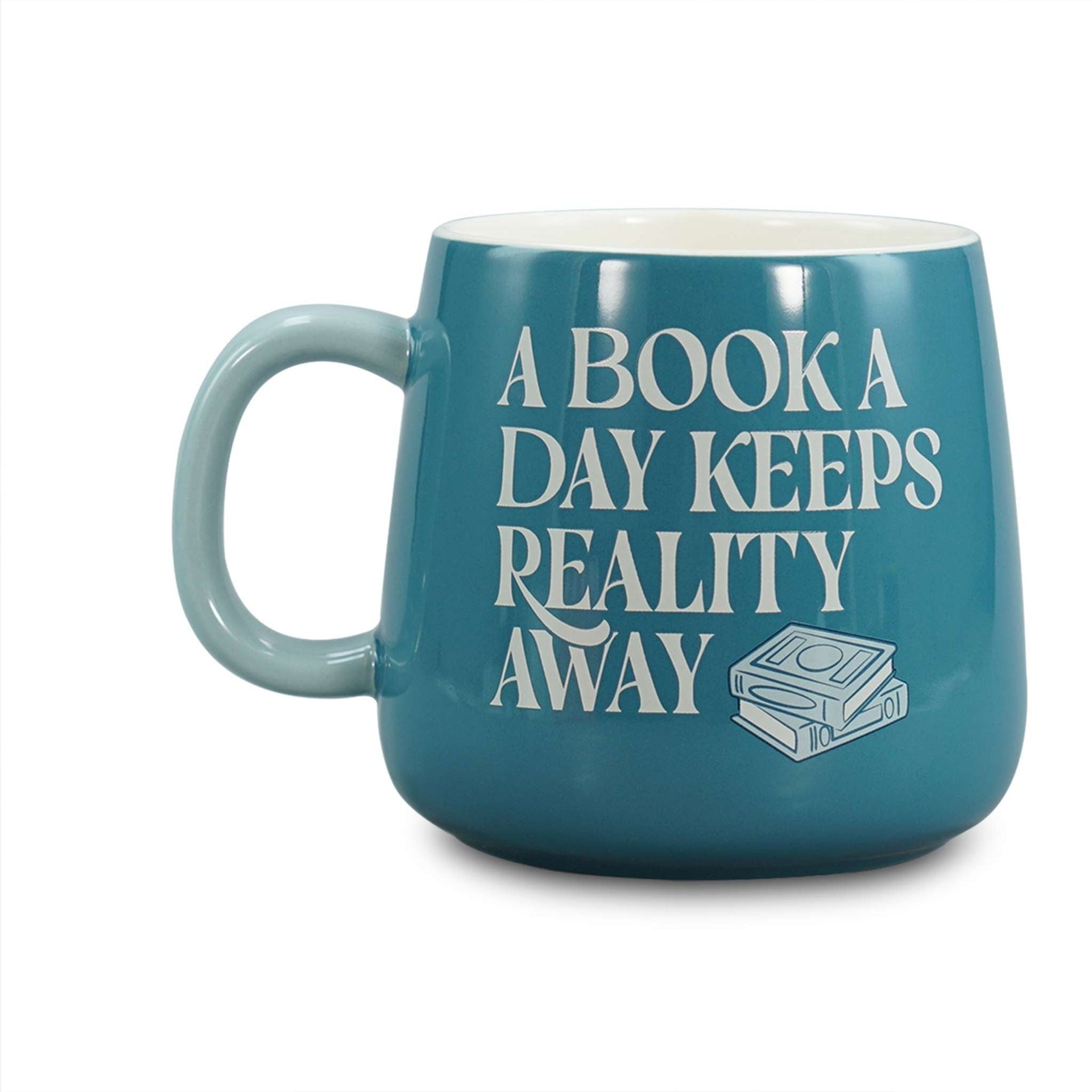 Mug ovale A Book A Day Keeps Reality Away - 370 ml