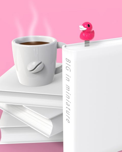 Regalo de diseño – marque page canard rose metalmorphose 