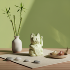 Mini gatto portafortuna verde chiaro