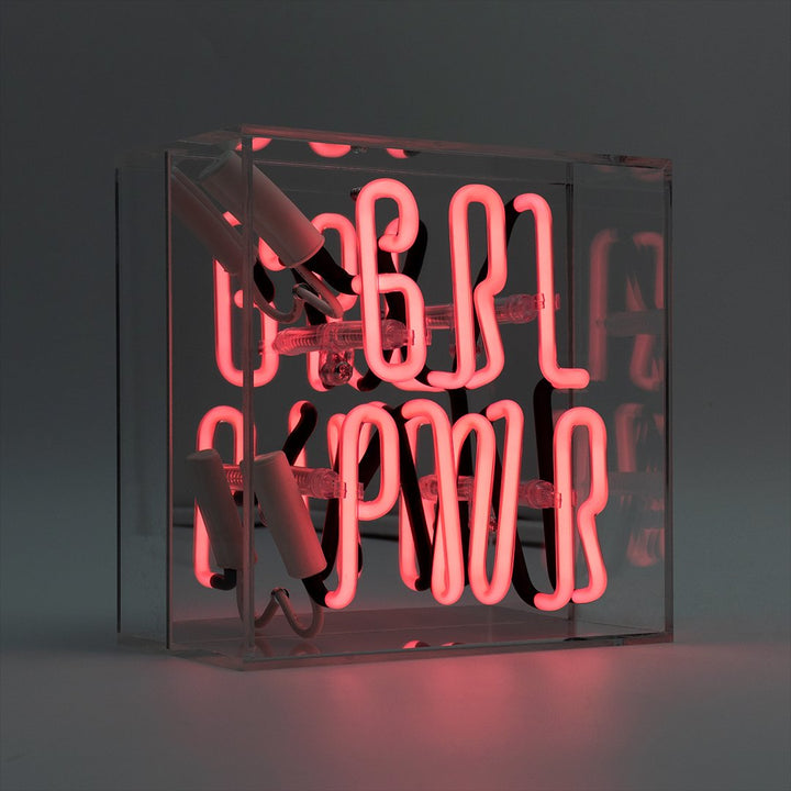 mini acrylic box neon girl power pink 
