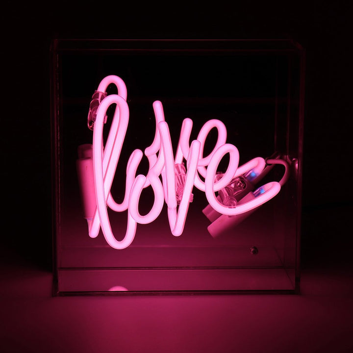 mini acrylic box neon love 