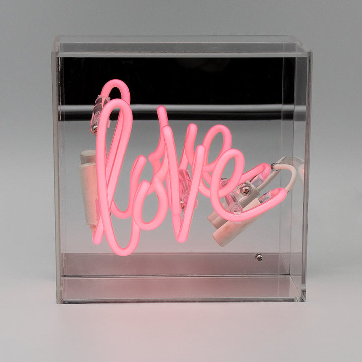 mini acrylic box neon love 