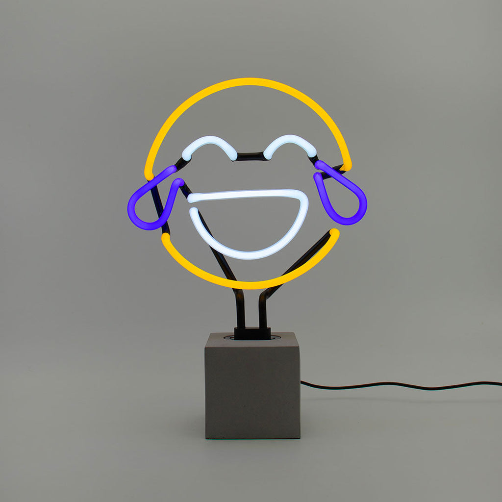 Panneau néon 'Laugh Emoji' (Rire)