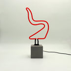 Neon-Schild „Mid-Century Chair“