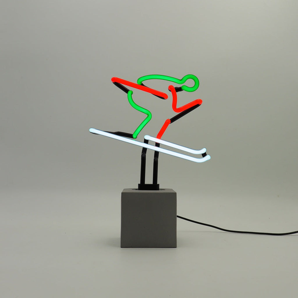 Panneau de ski néon - rouge, vert et blanc