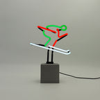 Panneau de ski néon - rouge, vert et blanc
