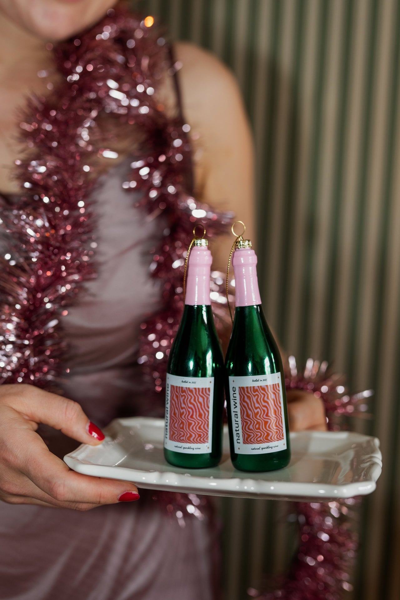 Boule de Noël Bouteille de vin naturel