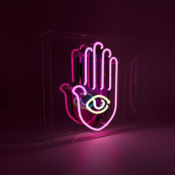 Regalo de diseño – large acrylic box neon all seeing eye 