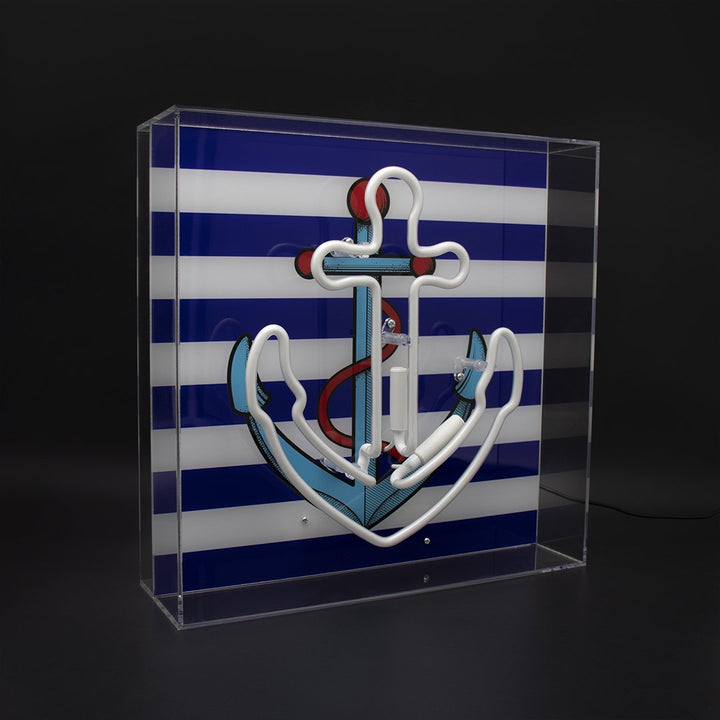Regalo de diseño – large acrylic box neon anchor 
