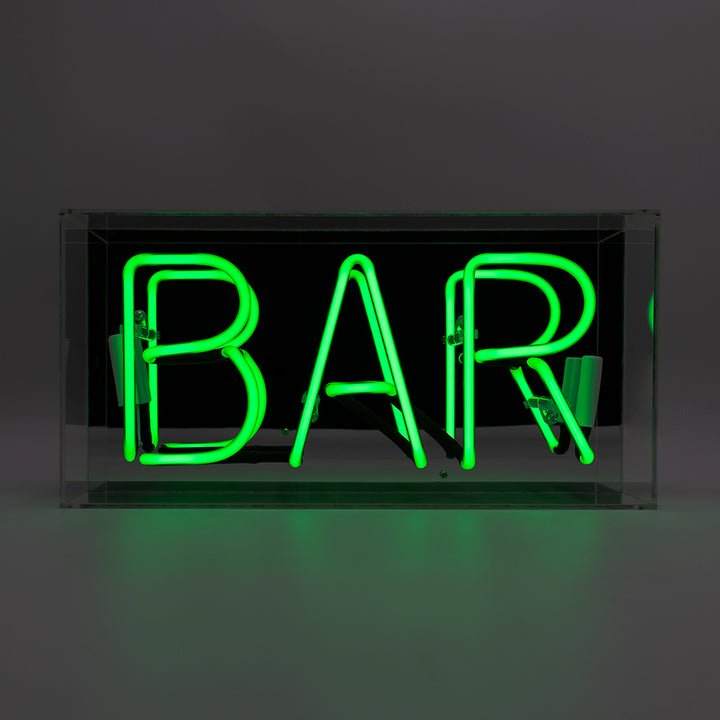 Oggetto regalo di design – acrylic box neon bar green 
