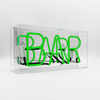 Oggetto regalo di design – acrylic box neon bar green 