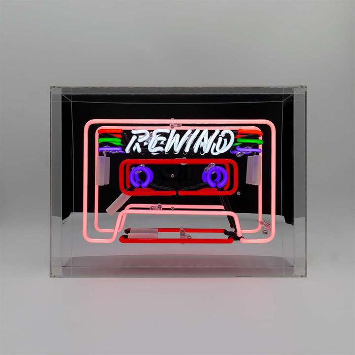 Regalo de diseño – large acrylic box neon cassette 