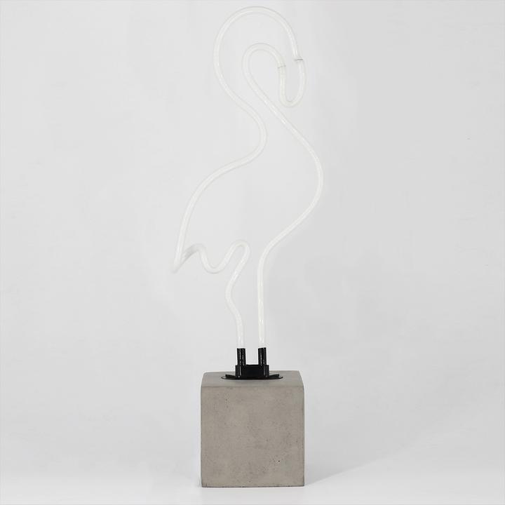Regalo de diseño – neon concrete base flamingo 