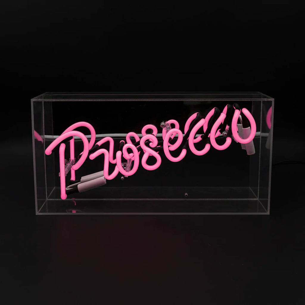 acrylic box neon prosecco pink 