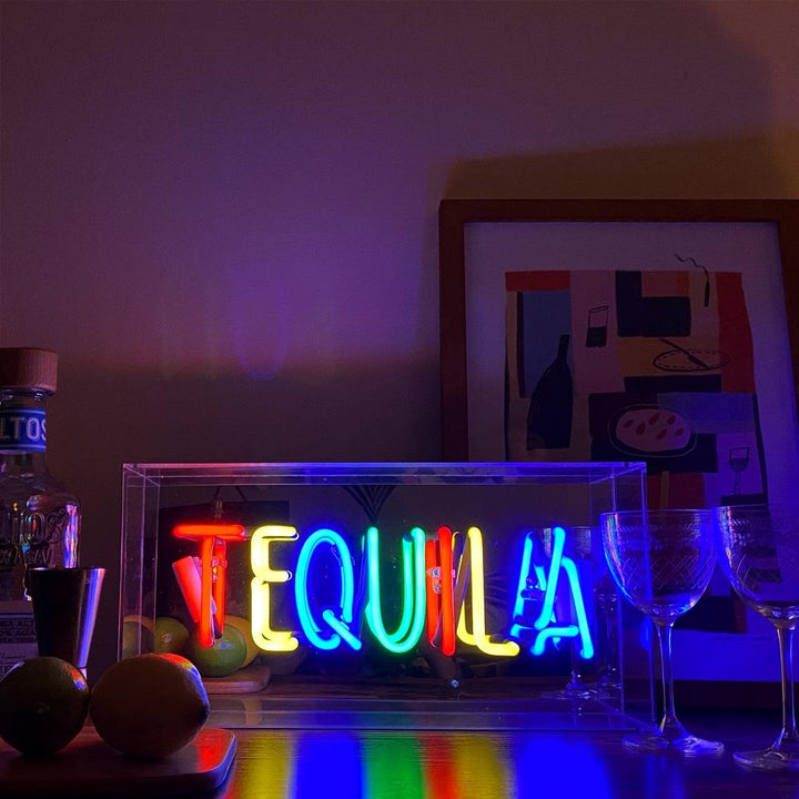 acrylic box neon tequila 