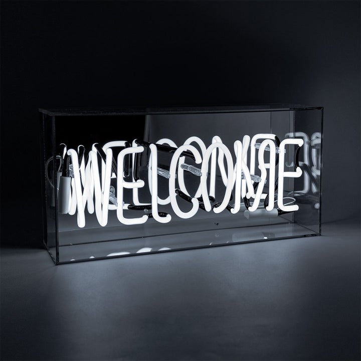 Regalo de diseño – acrylic box neon welcome white ACBN WELCOME 5060081503307