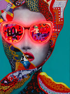 'Chic Woman' Wall Artwork with LED Neon - STANDARD