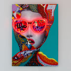'Chic Woman' Wall Artwork with LED Neon - SMALL