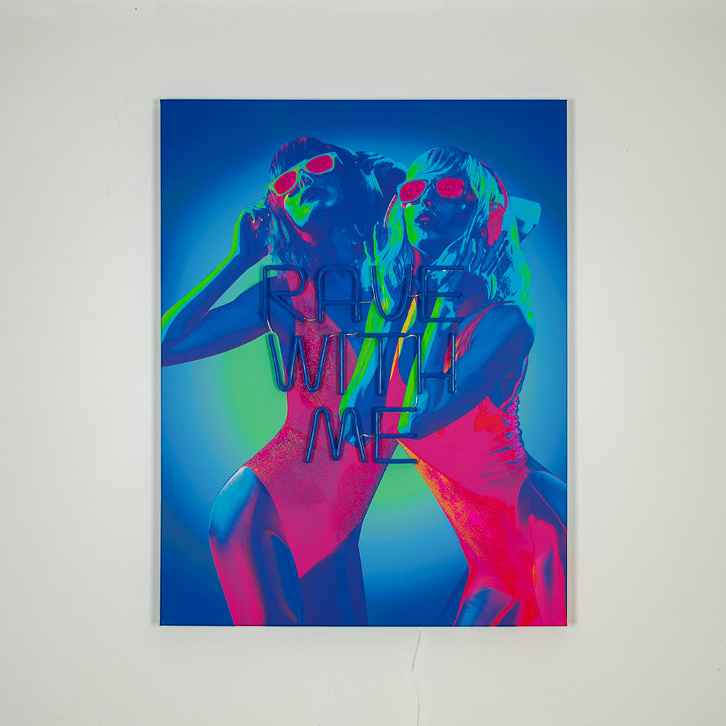 Wandmalerei (LED-Neon) - Rave With Me