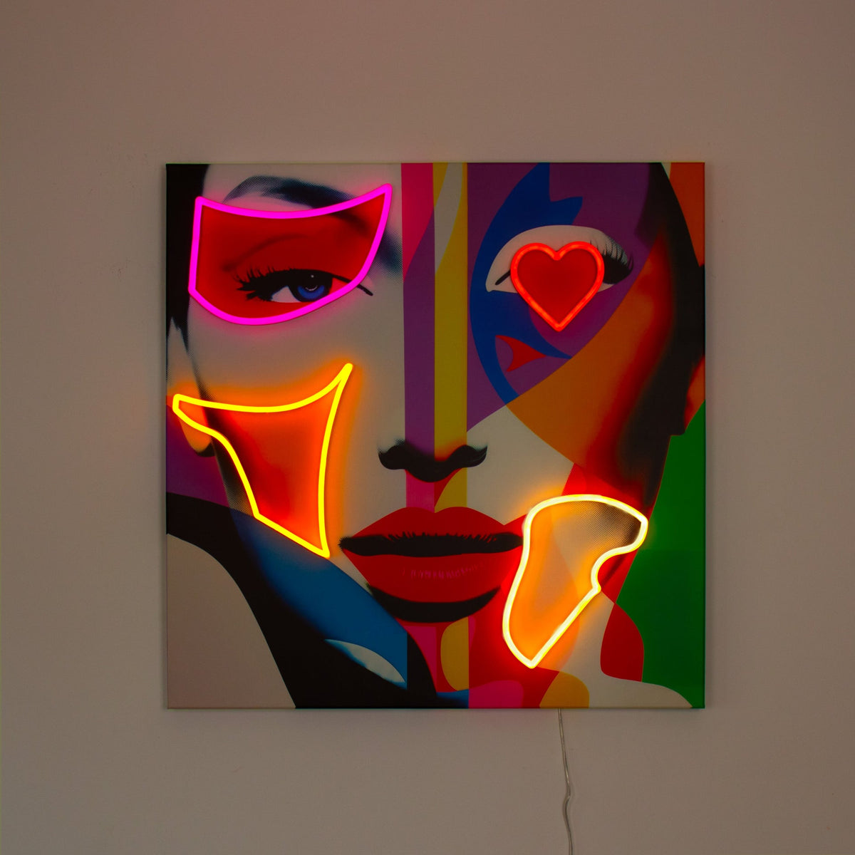 Face Shapes - Wall Painting (LED Neon) Standard