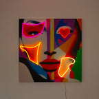 Face Shapes - Wall Painting (LED Neon) Large