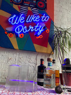 'We Like to Party' Wall Artwork with LED Neon - STANDARD