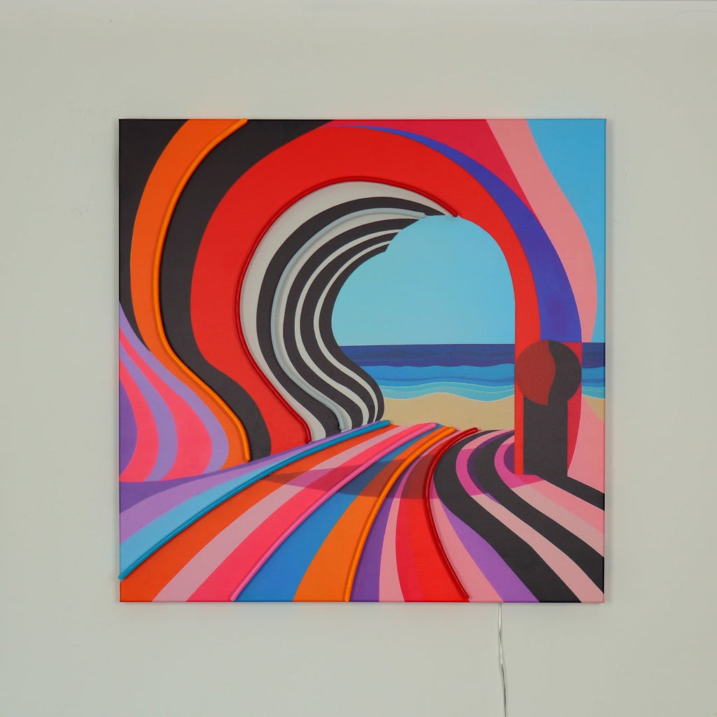 Surreal Shore – Wandgemälde (LED-Neon)