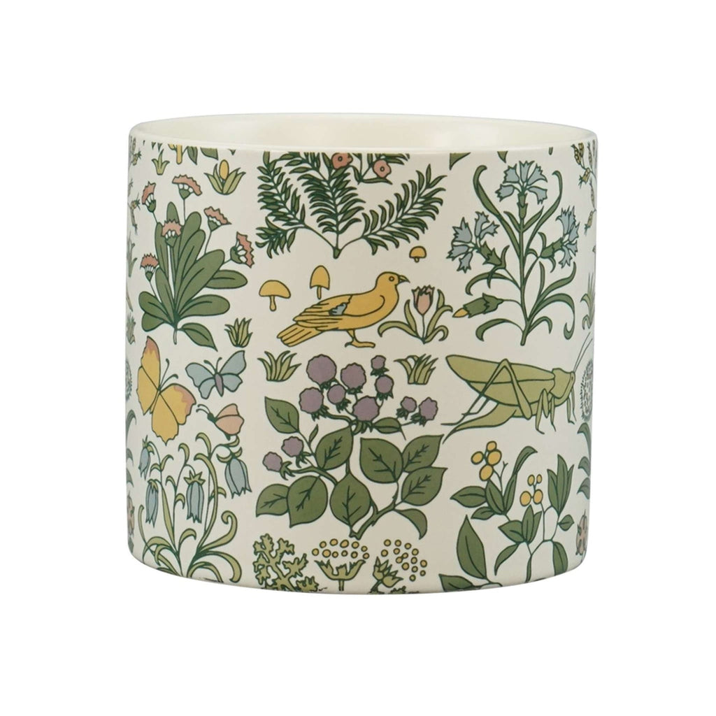 Voysey Botanical Garden Wildlife Green Ceramic Plant Pot