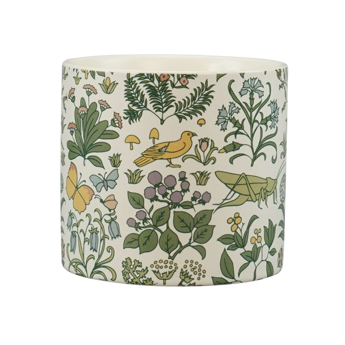 Voysey Botanical Garden Wildlife Green Ceramic Plant Pot
