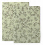 Lot de 2 langes en coton bio - Feuilles Sauge – A Little Lovely Company