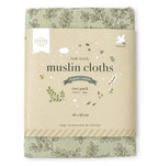 Lot de 2 langes en coton bio - Feuilles Sauge – vue 8 – A Little Lovely Company