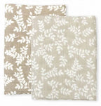 Lot de 2 langes en coton bio - Feuilles Taupe – A Little Lovely Company