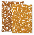 Lot de 2 langes en coton bio - Fleurs Caramel – A Little Lovely Company