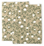 Pack de 2 Langes Coton Bio Fleurs Sauge A Little Lovely Company - OFCK.fr