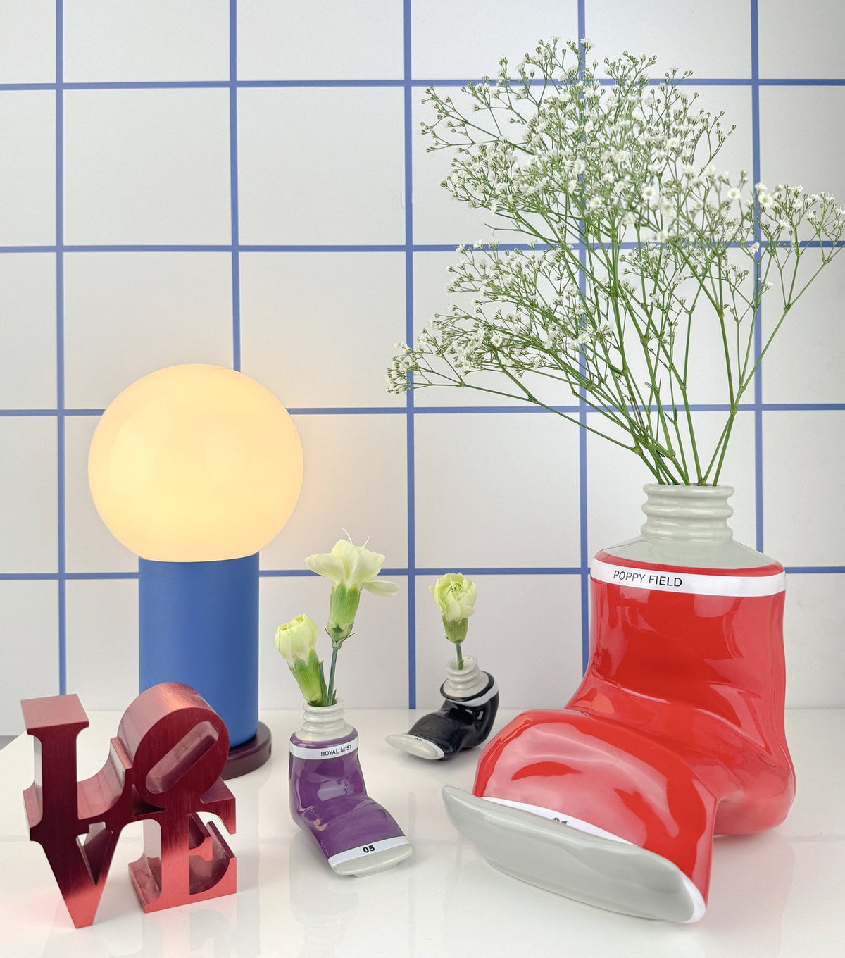 Vase Tube de Peinture Rouge – Grand – Bitten