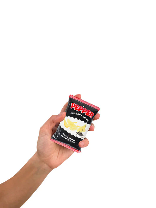 Salière et Poivrière en forme de sachets de Pop Corn et Chips