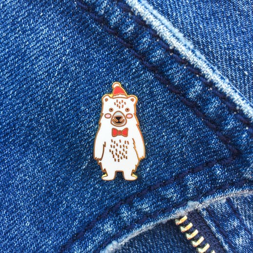 pins ours blanc jungle empire Bj40 729389348441