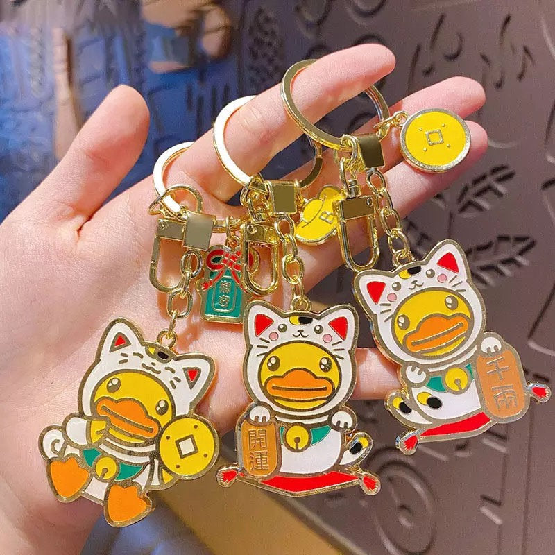 Oggetto regalo di design – porte clefs canard chat chanceux b duck 