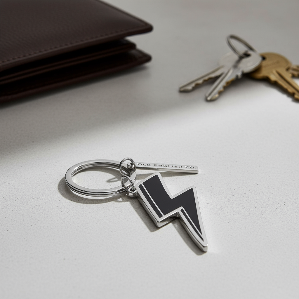 Black Lightning Bolt Keychain