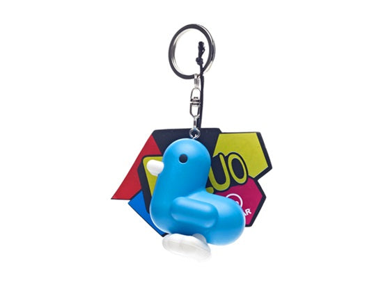 Neon Blue Duck Keychain