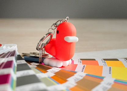 Fluorescent Red Duck Keychain