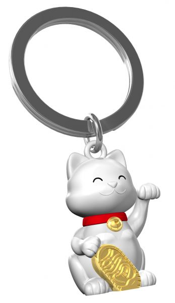 Designcadeau – porte cles chat chanceux metalmorphose 