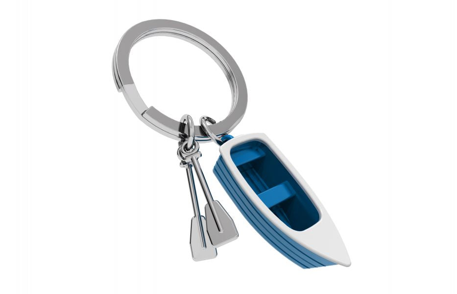 Oggetto regalo di design – porte cles barque bleue metalmorphose 